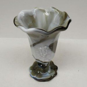 Westmoreland Brown Slag Glass PANELED GRAPE #1881 6 Inch Flower Vase